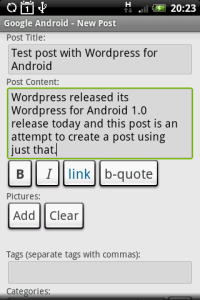 wordpress for android